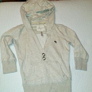 Girls Abercrombie sz M deep v hoodie sweatshirt w/3/4 sleeve